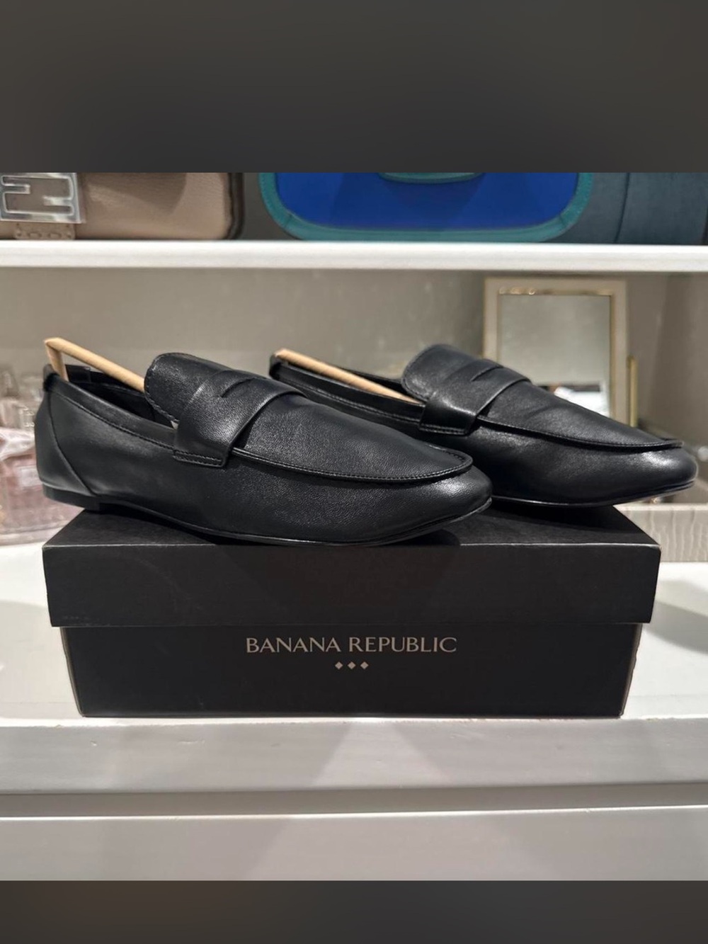 Banana Republic Black Leather Women’s Penny Loafers